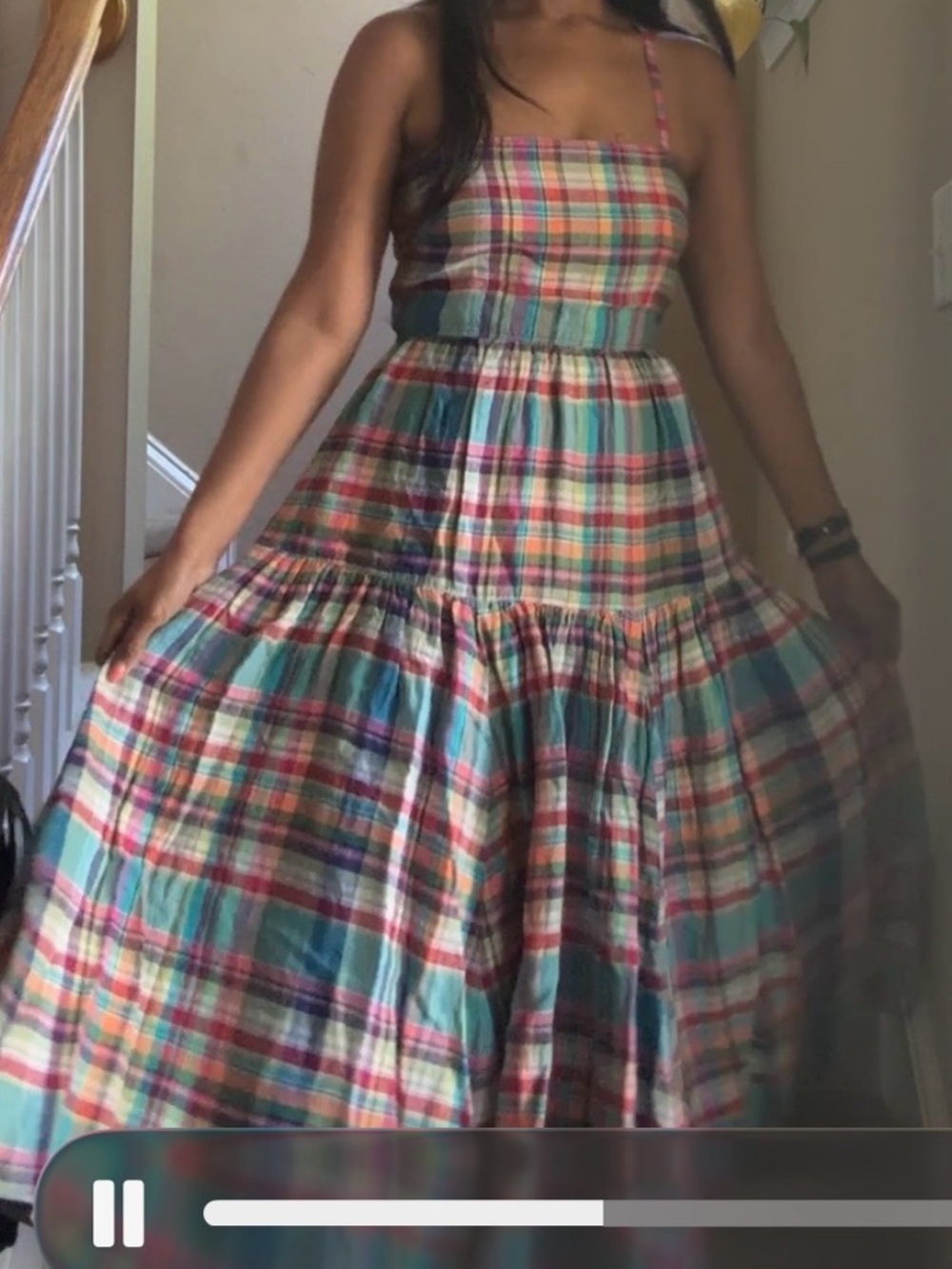 Ralph Lauren Plaid Linen Midi Dress - SIZE 2 - Picture 7 of 15